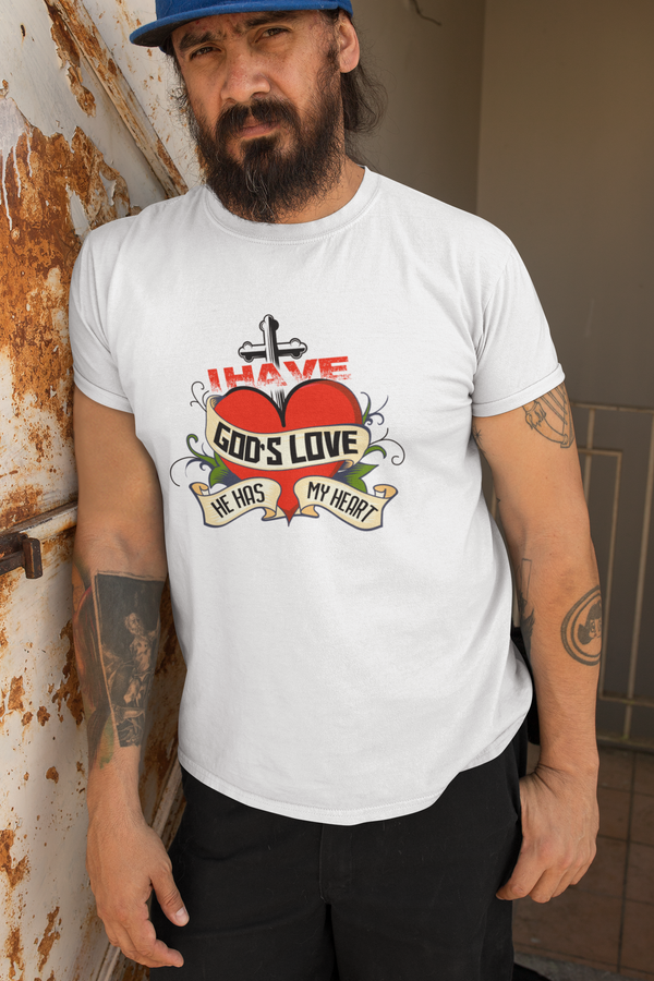 I Have God's Love He Has My Heart - Unisex V-Neck T-shirt